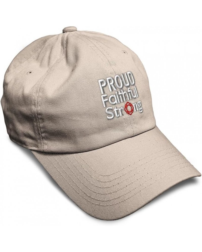 Soft Baseball Cap Proud Faithful Strong Cotton Dad Hats for Men & Women Stone $16.81 Baseball Caps