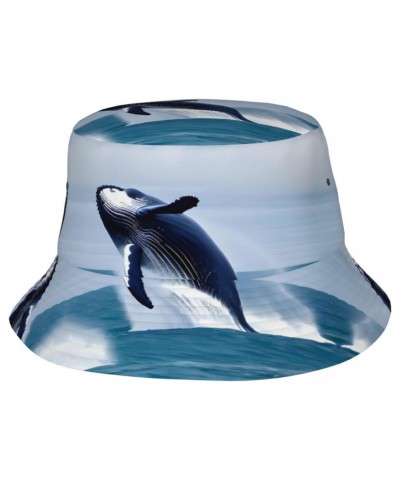 Whales at Sea Fashionable and Versatile Sweat-Proof and Sun-Proof Bucket Hat Ideal for Outdoor Activities Bucket Hat Sun Hat ...