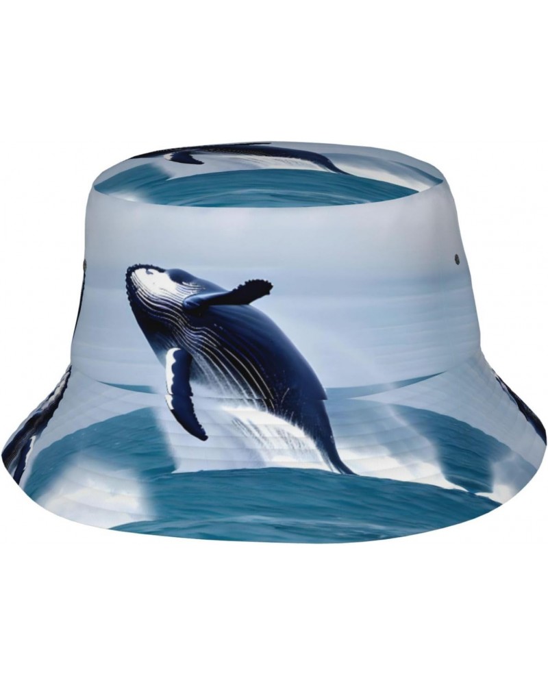 Whales at Sea Fashionable and Versatile Sweat-Proof and Sun-Proof Bucket Hat Ideal for Outdoor Activities Bucket Hat Sun Hat ...