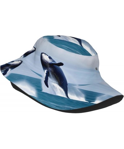 Whales at Sea Fashionable and Versatile Sweat-Proof and Sun-Proof Bucket Hat Ideal for Outdoor Activities Bucket Hat Sun Hat ...