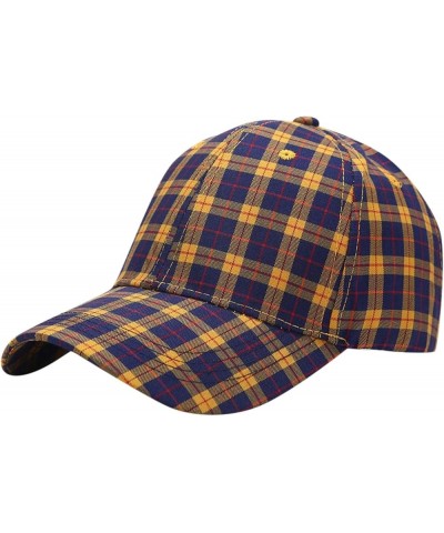 Outdoor Camouflage Cap Fishing Hunting Hiking Basketball Snapback Hat Plaid 802 Hat Yellow-a $12.50 Sun Hats