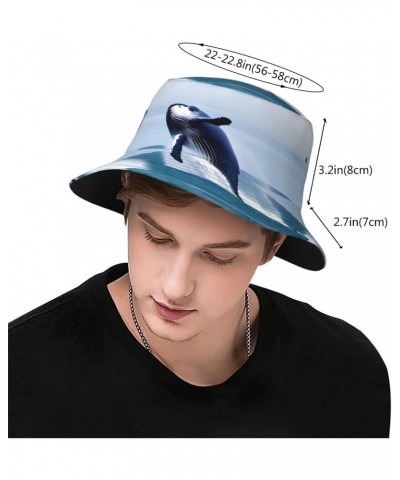 Whales at Sea Fashionable and Versatile Sweat-Proof and Sun-Proof Bucket Hat Ideal for Outdoor Activities Bucket Hat Sun Hat ...