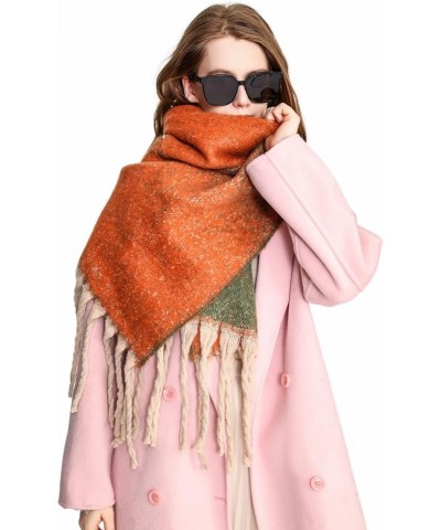 Women's Cashmere Gradient Color Warm Scarf Winter Soft Shawl Women Orange $7.50 Scarves