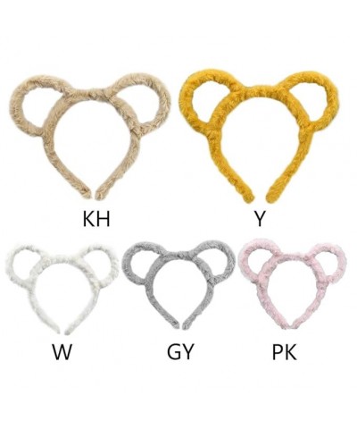 Korean Women Winter Thick Plush Headband Cute Round Mouse Bear Ears Hair Hoop Candy Color Makeup Metal Bandana Gifts Barrette...