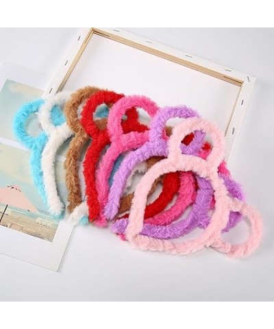 Korean Women Winter Thick Plush Headband Cute Round Mouse Bear Ears Hair Hoop Candy Color Makeup Metal Bandana Gifts Barrette...