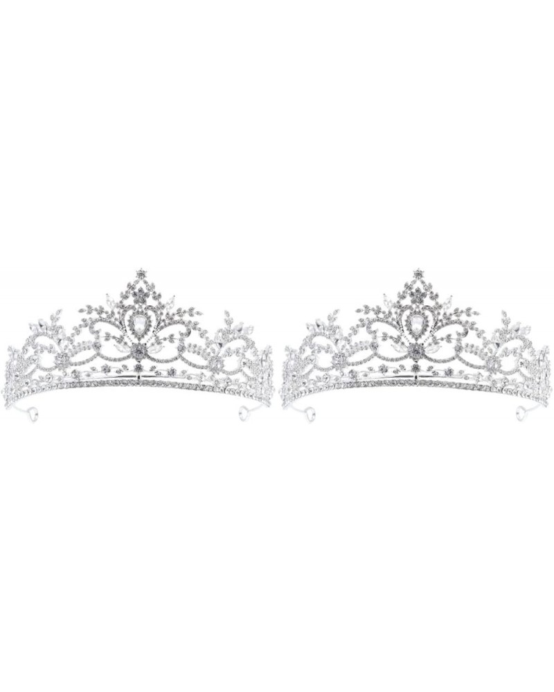 ser of 2 Bride Rhinestone Tiara Wedding Rhinestone Bridal Tiara Rhinestone Baroque Queen for 15X12X6CMx2pcs Silverx2pcs $22.2...