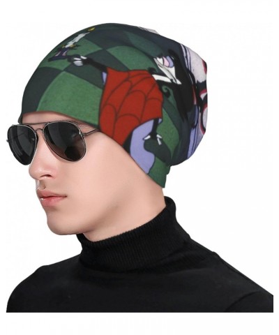 Hats Anime Cap Slouchy Beanie Warm Thick Lined Hat Winter Unisex Knit Hat Black $11.54 Skullies & Beanies