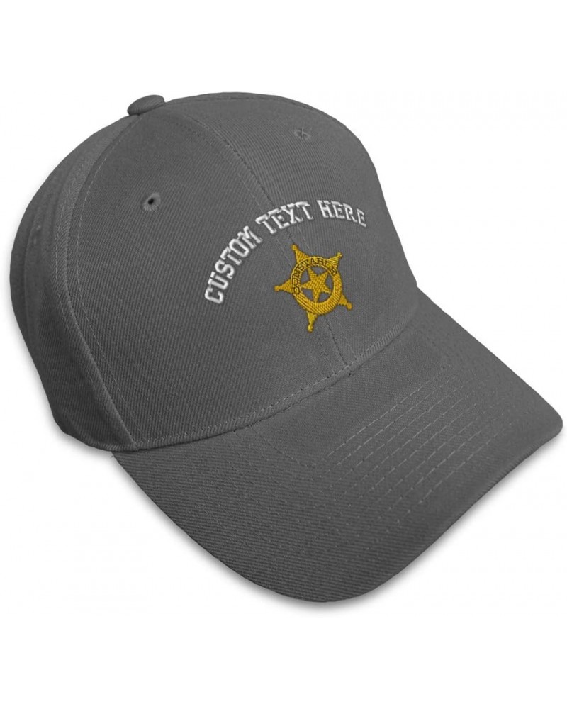 Custom Baseball Cap Constable Police B Embroidery Dad Hats for Men & Women Dark Grey Personalized Text Here $13.50 Baseball Caps