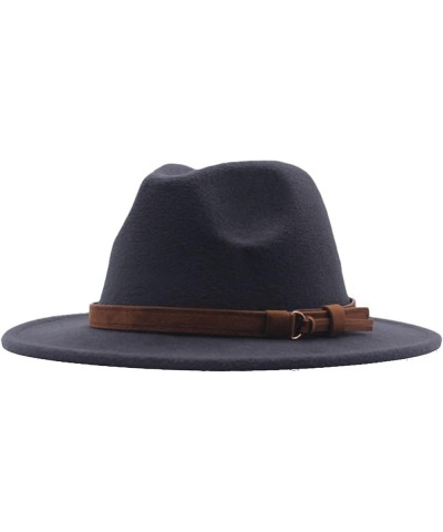 Fedora Hat Soft Wool Felt Fashionable Panama Hats Classic Wide Brim Cloche Hat with Leather Belt Buckle for Men Women White $...