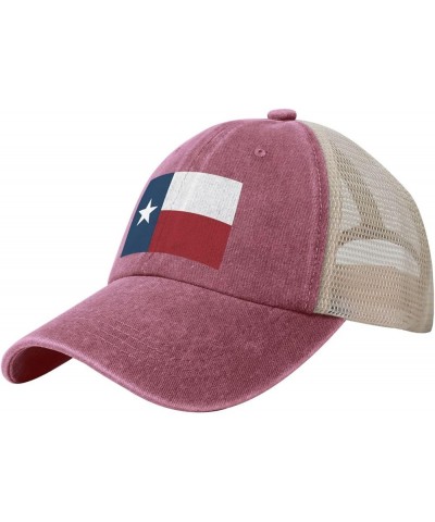 Flag of Texas (1839-1879) Baseball Cap Women Men Mesh Back Hats Vintage Cowboy Hat Dad Caps Red $12.06 Cowboy Hats