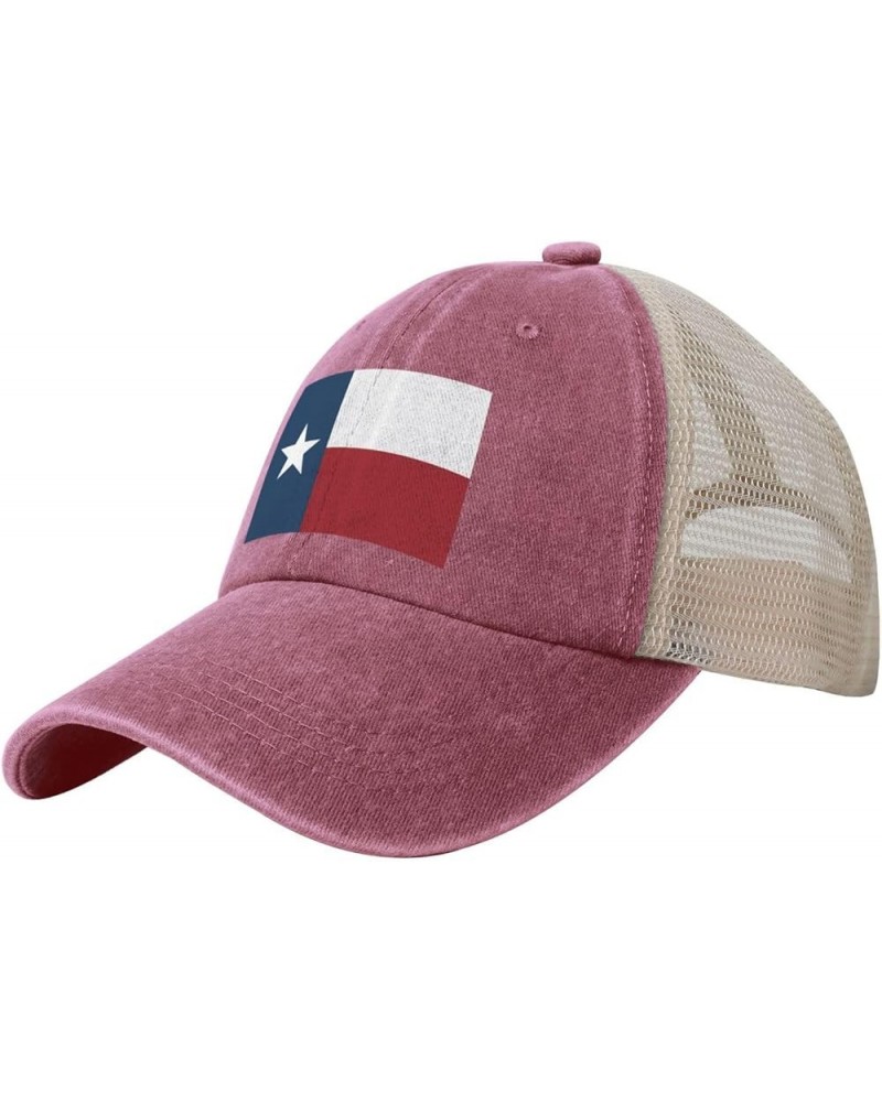 Flag of Texas (1839-1879) Baseball Cap Women Men Mesh Back Hats Vintage Cowboy Hat Dad Caps Red $12.06 Cowboy Hats