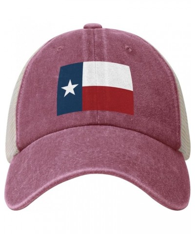 Flag of Texas (1839-1879) Baseball Cap Women Men Mesh Back Hats Vintage Cowboy Hat Dad Caps Red $12.06 Cowboy Hats