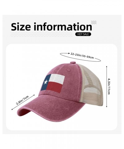 Flag of Texas (1839-1879) Baseball Cap Women Men Mesh Back Hats Vintage Cowboy Hat Dad Caps Red $12.06 Cowboy Hats