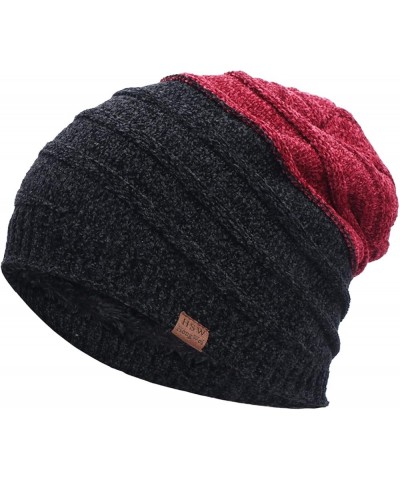 Thick Hat Knit Mens Lined Warm Unisex Winter Baseball Caps Cotton Hats Red-a $10.93 Skullies & Beanies