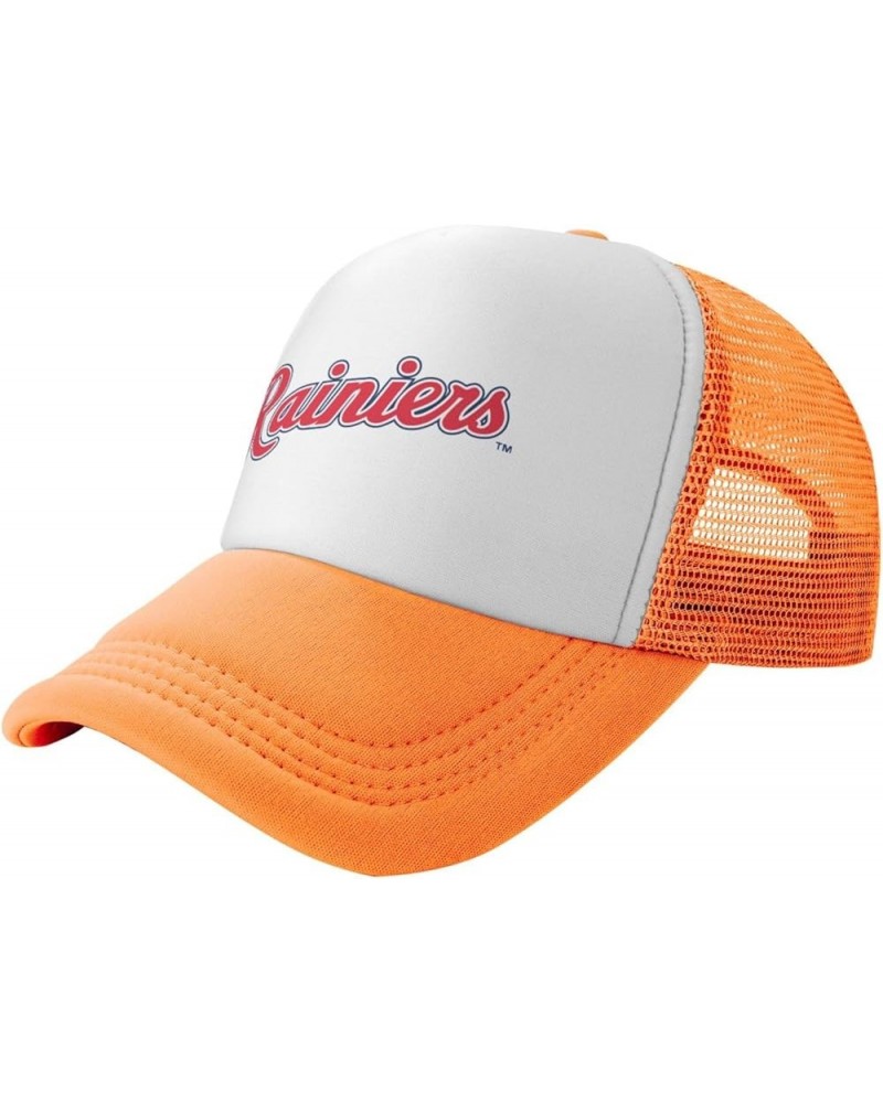 Tacoma Rainiers Breathable Mesh Hat with Team Logo Fashion Trucker Hats Adjustable Baseball Cap Orange $10.74 Baseball Caps