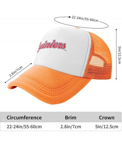 Tacoma Rainiers Breathable Mesh Hat with Team Logo Fashion Trucker Hats Adjustable Baseball Cap Orange $10.74 Baseball Caps