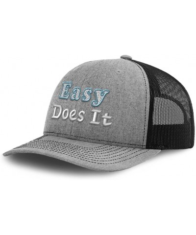 Trucker Hat Baseball Cap Easy Does It Cotton Dad Hats for Men & Women Heather Gray Black $11.60 Baseball Caps