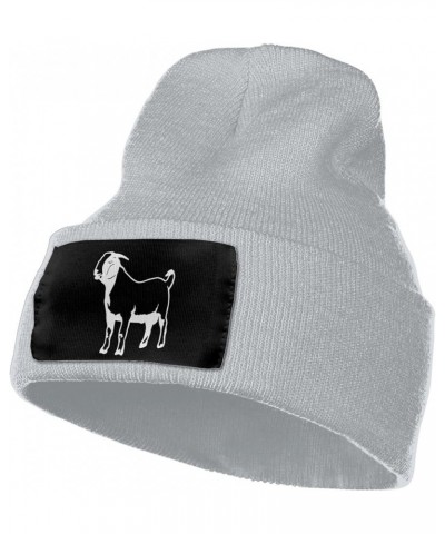 Winter Knit Hat Cap for Men Women, Boer Goats Silhouette Daily Beanie Hat Unisex Warm Cuff Ski Skull Caps Black Gray $11.54 S...