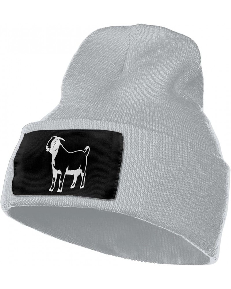 Winter Knit Hat Cap for Men Women, Boer Goats Silhouette Daily Beanie Hat Unisex Warm Cuff Ski Skull Caps Black Gray $11.54 S...