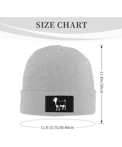 Winter Knit Hat Cap for Men Women, Boer Goats Silhouette Daily Beanie Hat Unisex Warm Cuff Ski Skull Caps Black Gray $11.54 S...