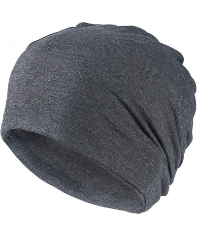 Modal Material Beanie Thin Cotton Women Man Beanie Hat Spring Summer Casual Cap 55-60cm Dark Gray $12.49 Skullies & Beanies