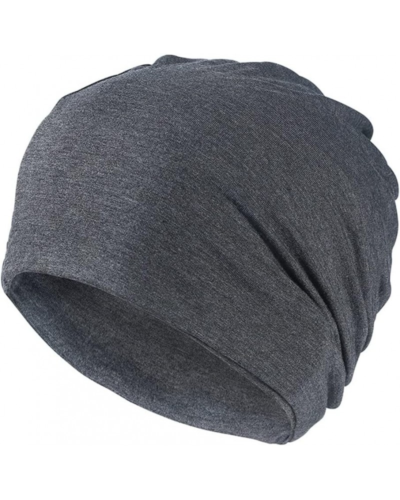 Modal Material Beanie Thin Cotton Women Man Beanie Hat Spring Summer Casual Cap 55-60cm Dark Gray $12.49 Skullies & Beanies