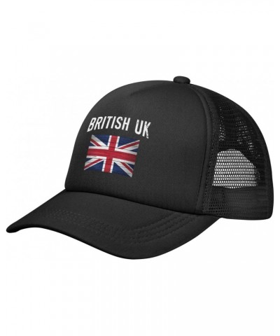 Retro British Flag Vintage British UK Baseball Cap Adjustable Casual Mesh Hats Duck Tongue Hat for Men Women32 Black $9.22 Ba...