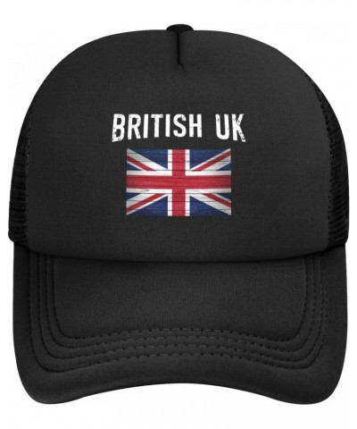 Retro British Flag Vintage British UK Baseball Cap Adjustable Casual Mesh Hats Duck Tongue Hat for Men Women32 Black $9.22 Ba...