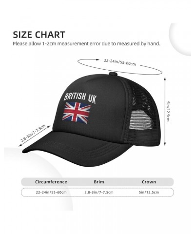 Retro British Flag Vintage British UK Baseball Cap Adjustable Casual Mesh Hats Duck Tongue Hat for Men Women32 Black $9.22 Ba...