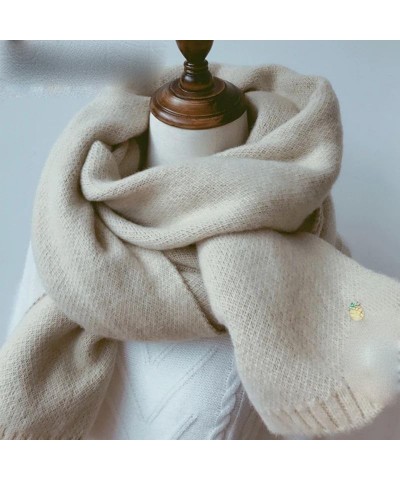 Women Solid Cashmere Scarves Lady Winter Thicken Warm Soft Pashmina Shawls Wraps Black Female Knitted Wool Scarf Black $20.30...