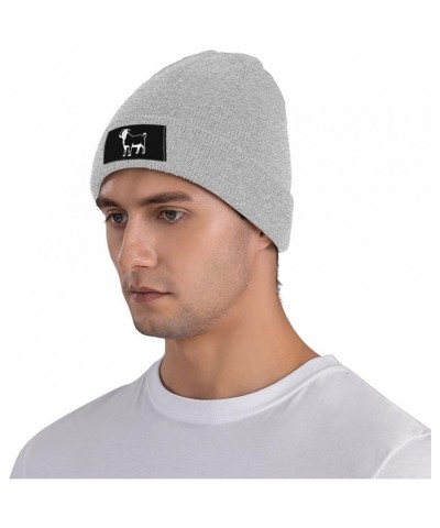 Winter Knit Hat Cap for Men Women, Boer Goats Silhouette Daily Beanie Hat Unisex Warm Cuff Ski Skull Caps Black Gray $11.54 S...