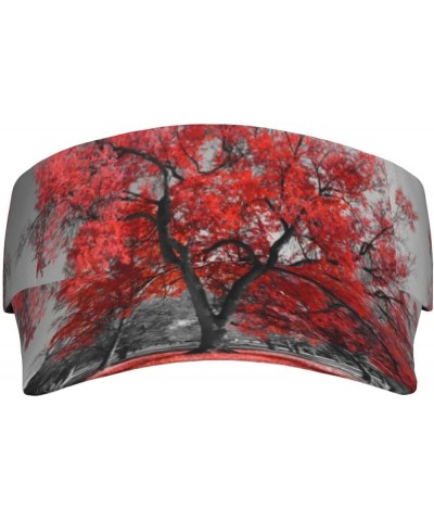 Red Tree- Sun Visor Hats for Women Men,Tennis Beach Golf Visor Hat Adjustable Unisex Summer Hat Sun Visors Red Tree $12.53 Vi...