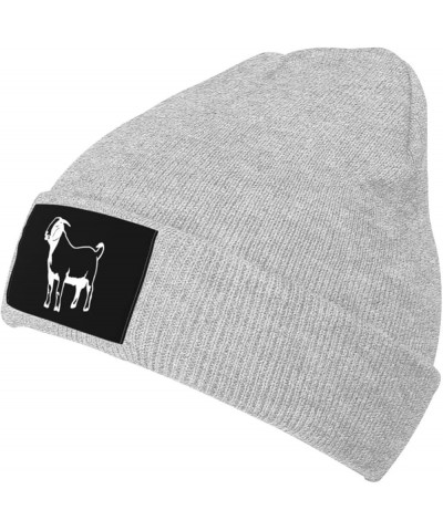 Winter Knit Hat Cap for Men Women, Boer Goats Silhouette Daily Beanie Hat Unisex Warm Cuff Ski Skull Caps Black Gray $11.54 S...