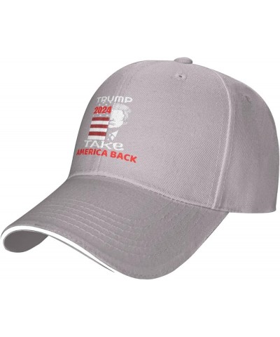 FJB Trump 2024 Take America Back Distressed Baseball Hats for Women 90s Washed Denim Adjustable Strapbackat Gray $10.18 Baseb...