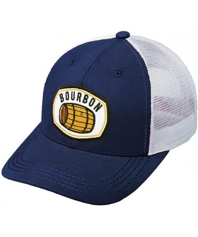 Unisex Bourbon Embroidery Patch Mesh Tucker Baseball Cap Navy $14.49 Baseball Caps