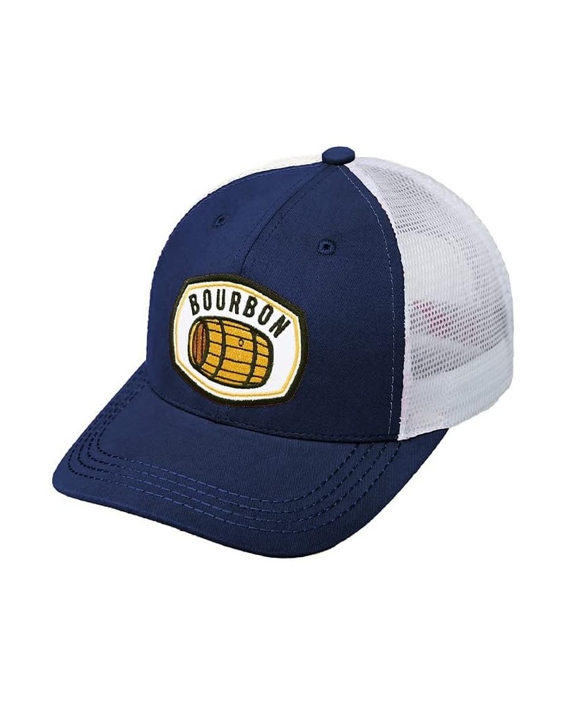 Unisex Bourbon Embroidery Patch Mesh Tucker Baseball Cap Navy $14.49 Baseball Caps