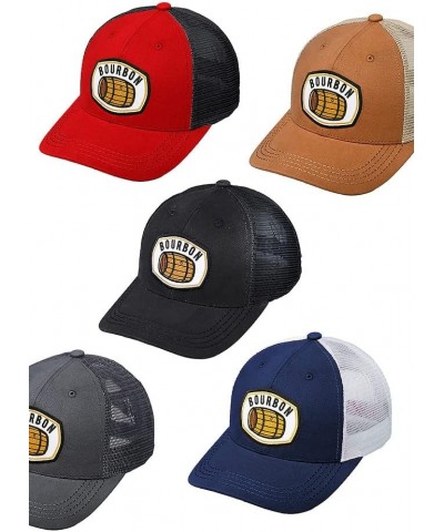 Unisex Bourbon Embroidery Patch Mesh Tucker Baseball Cap Navy $14.49 Baseball Caps