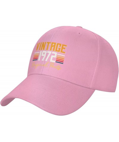 Vintage 1972 Original Parts 50th Birthday Cool Baseball Cap Men Trucker Hat Women Dad Hat Sun Hat Cowboy Hat Black Pink $8.50...