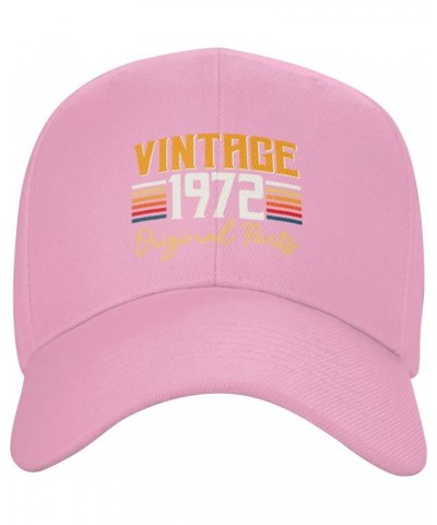 Vintage 1972 Original Parts 50th Birthday Cool Baseball Cap Men Trucker Hat Women Dad Hat Sun Hat Cowboy Hat Black Pink $8.50...