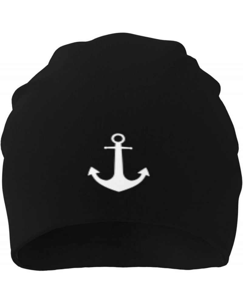 Anchor Funny Beanie Warm Knit Hat Soft Skull Cap for Men Women Black $12.48 Skullies & Beanies