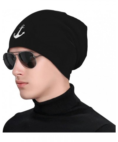 Anchor Funny Beanie Warm Knit Hat Soft Skull Cap for Men Women Black $12.48 Skullies & Beanies