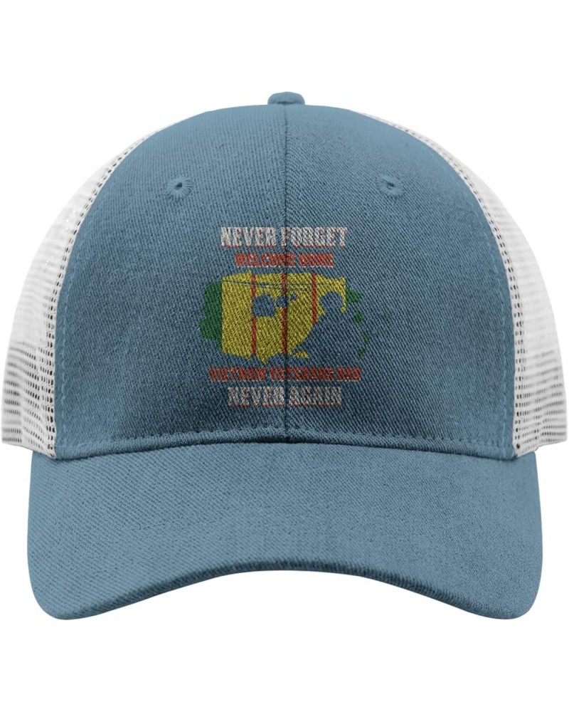 Womens Hats Baseball Caps Veterans Day Mesh Hats Womens Hats Snapback Fashionable Summer Cap Skyblue $10.36 Baseball Caps