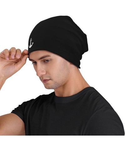 Anchor Funny Beanie Warm Knit Hat Soft Skull Cap for Men Women Black $12.48 Skullies & Beanies