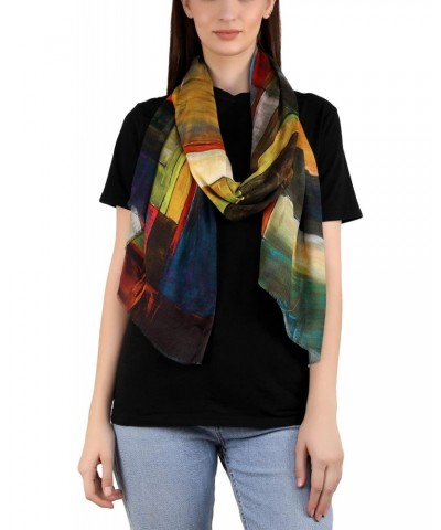 Milk Digital Printed Scarf Shawl Wrap Stole - Abstract Color Field for girl women soft breatheble extra long large fashion ac...