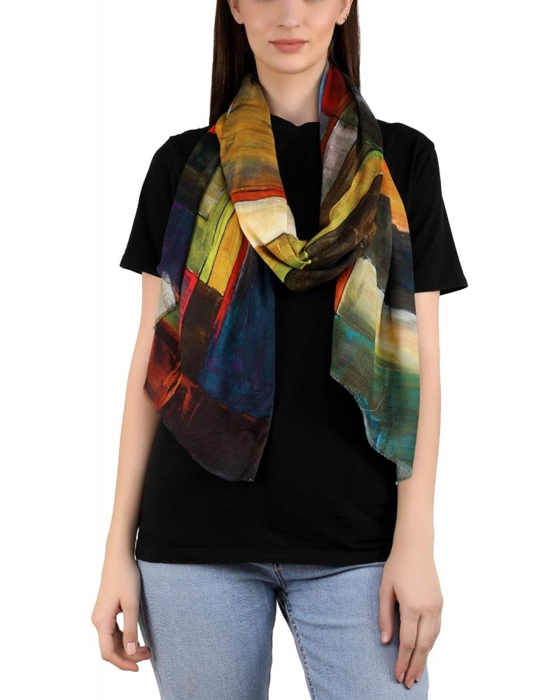 Milk Digital Printed Scarf Shawl Wrap Stole - Abstract Color Field for girl women soft breatheble extra long large fashion ac...