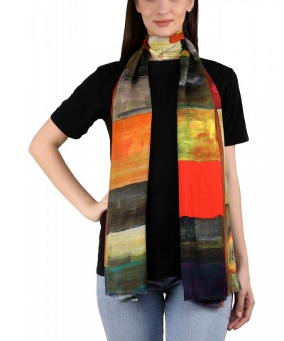 Milk Digital Printed Scarf Shawl Wrap Stole - Abstract Color Field for girl women soft breatheble extra long large fashion ac...