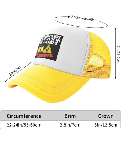 Alcoholics Don't Run We Drive Women's Baseball Cap Retro Trucker Hat Adjustable Yellow $9.76 Baseball Caps