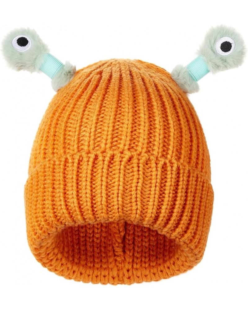 Women Funny Monster Hat Cartoon Knitted Beanies with Retractable Lighted Tentacles Xmas Party Cap Orange $9.35 Skullies & Bea...