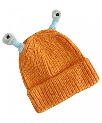 Women Funny Monster Hat Cartoon Knitted Beanies with Retractable Lighted Tentacles Xmas Party Cap Orange $9.35 Skullies & Bea...