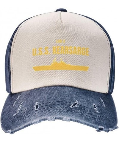 Lhd 3 USS Kearsarge Flag Baseball Caps Denim Hats Sandwich hat -Cowboy Knit hat Fisherman's hat Navy Blue $17.08 Baseball Caps